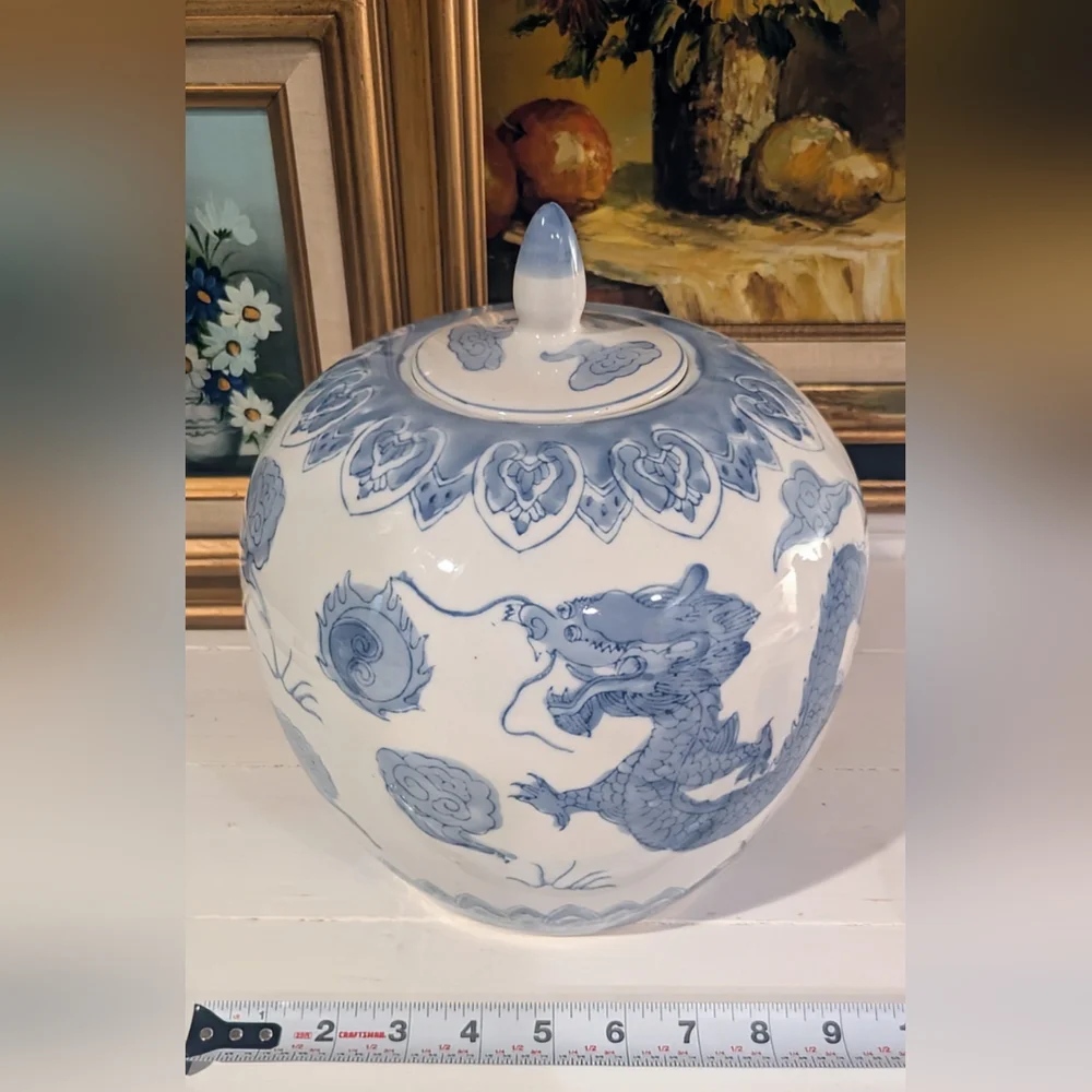 Blue and White Dragon Ginger Jar - Picture 7 of 8